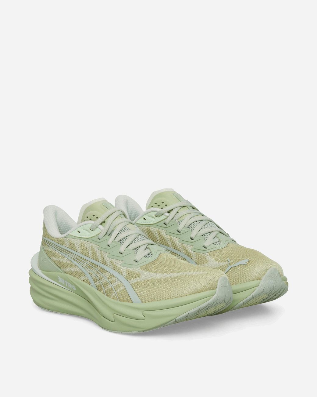 PUMA Green Deviate Nitro 4 Sneakers Soft Grass Créme De Mint for men