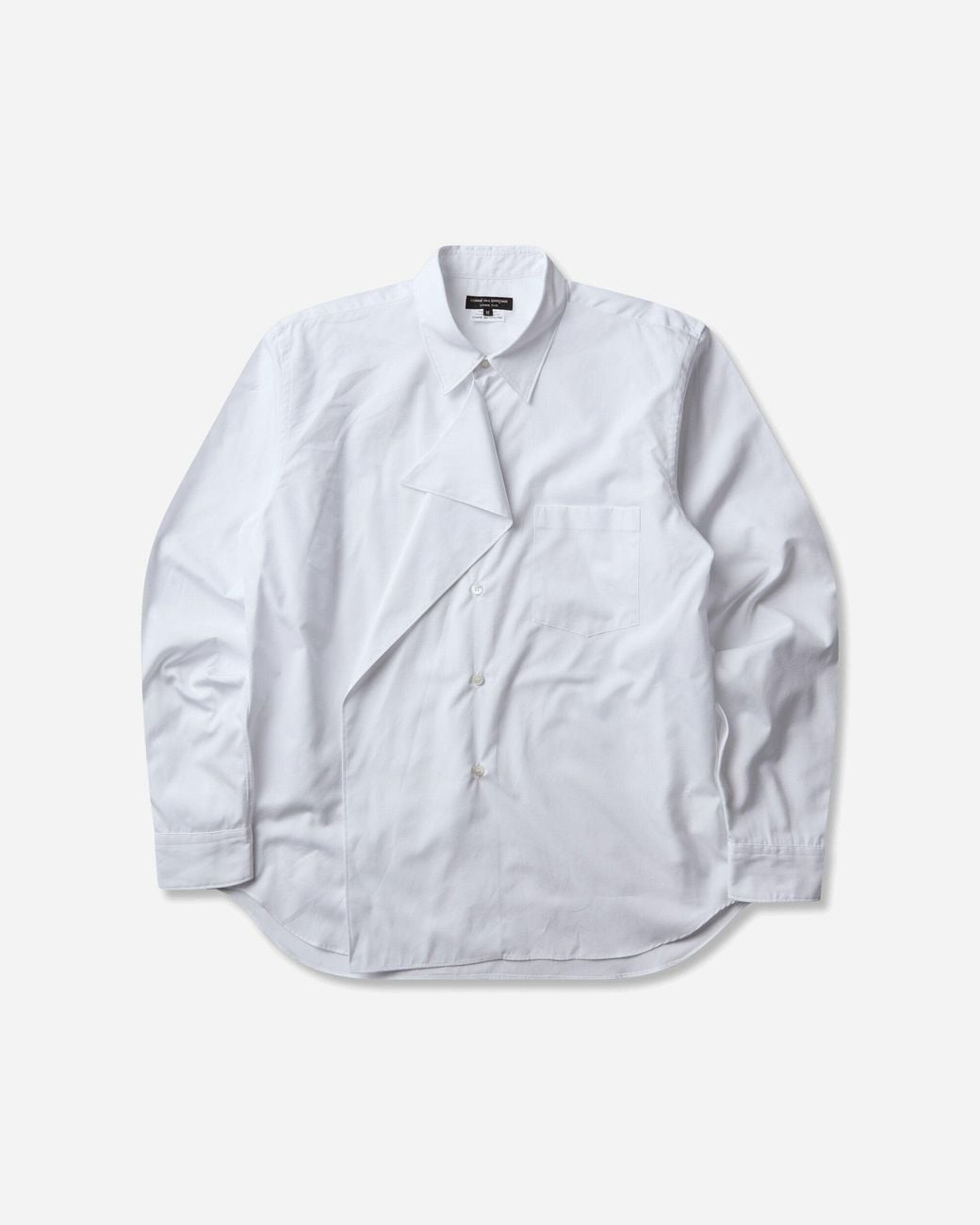 Comme des Garçons White S Asymmetric Draped-Panel Shirt for men
