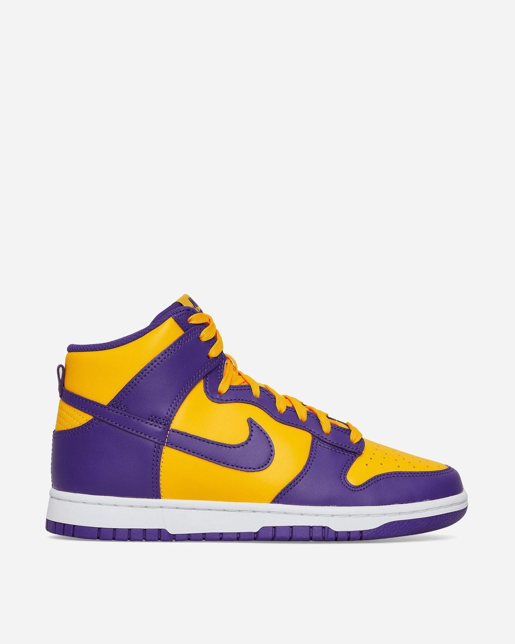 nike dunk high retro yellow and purple