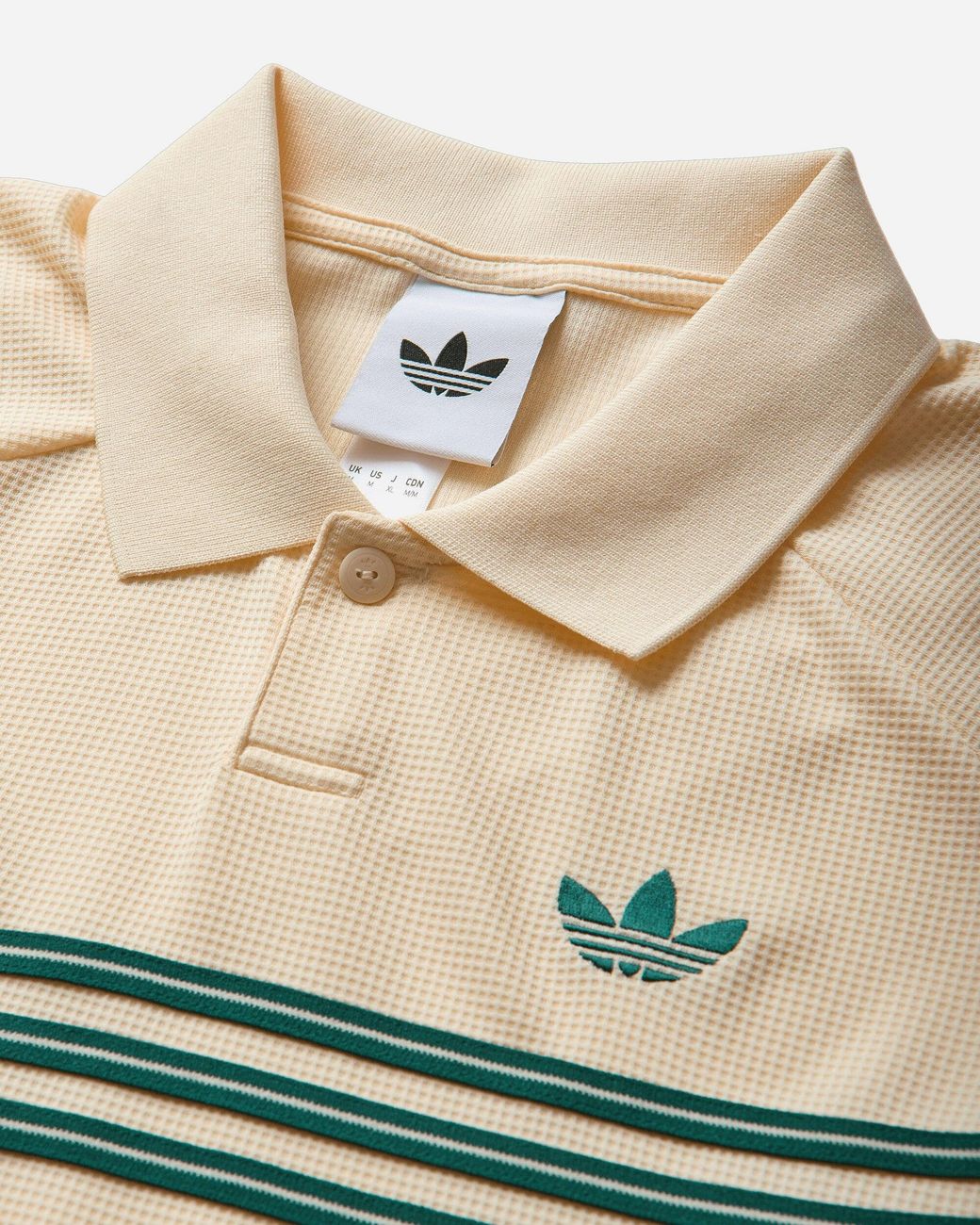Adidas Natural Chest Stripes Polo Warm Vanilla for men