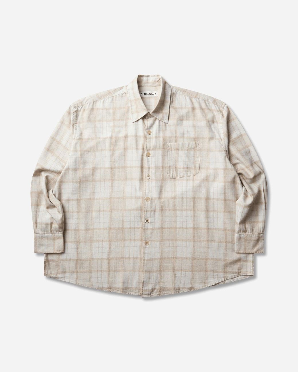Our Legacy Natural S Borrowed Shirt Stella Check Print for men