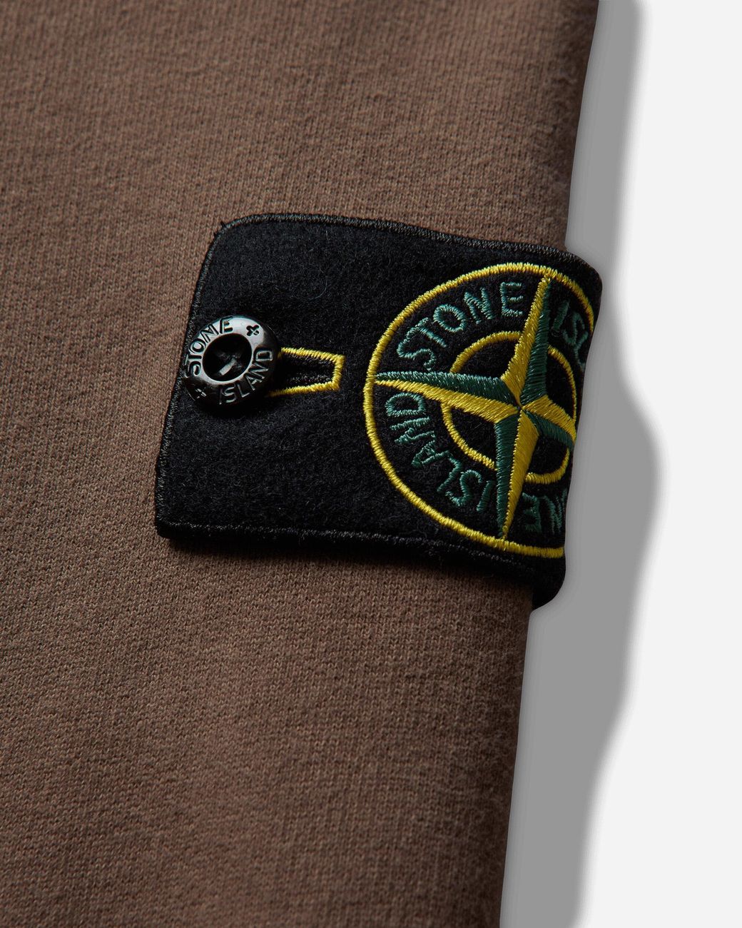 Stone Island Brown Organic Cotton Fleece Hoodie Shadow for men