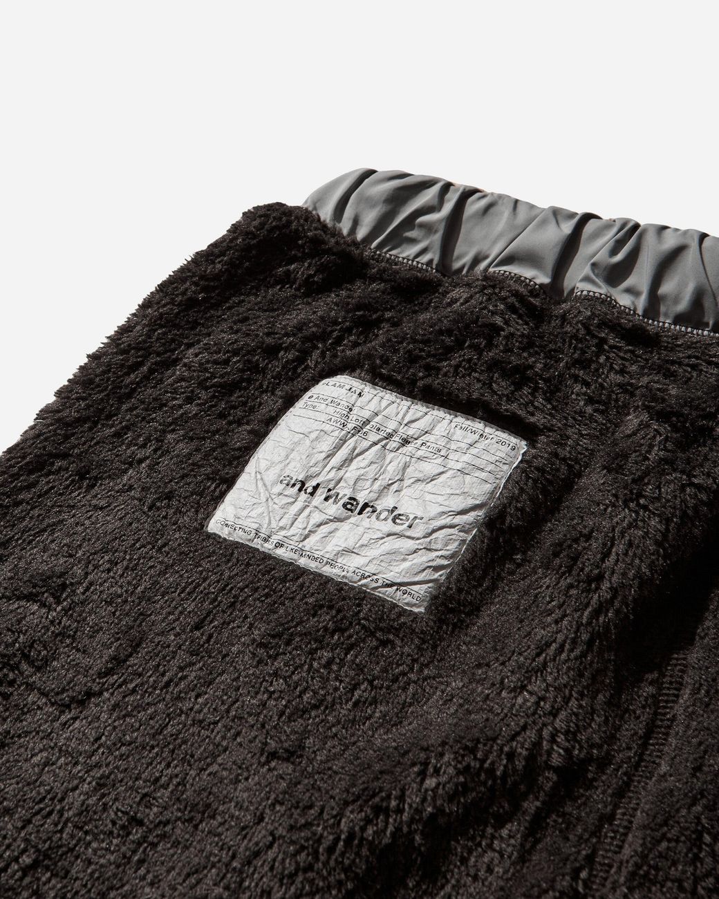 And Wander Black Slam Jam High Loft Polartec Fleece Pants for men