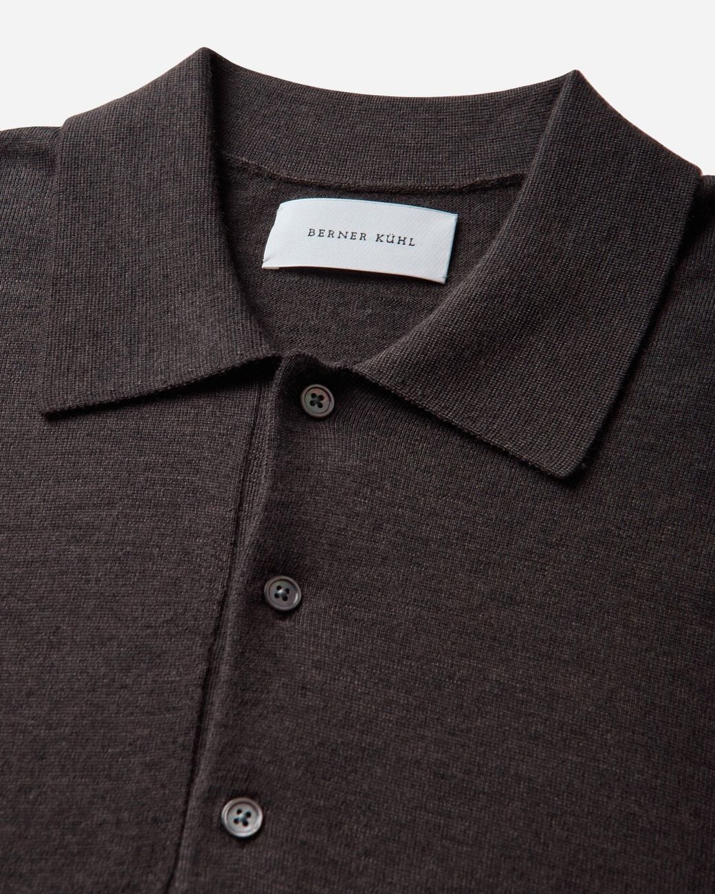 BERNER KUHL Black S Wool Polo Chocolate for men