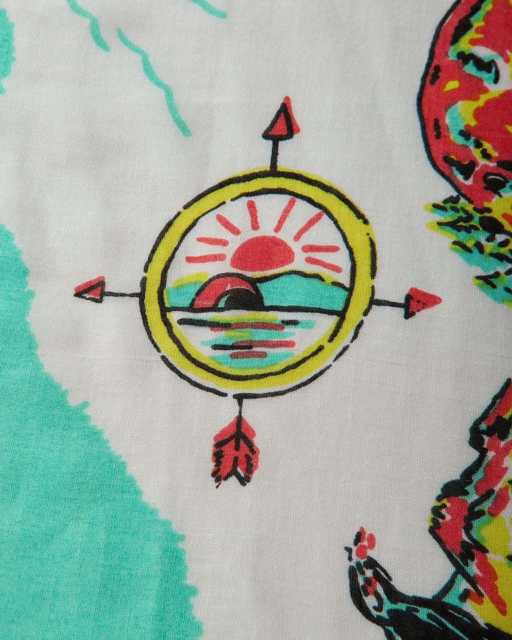 Kapital White Rayon Fringe Stole (yukon Life Map) Ecru for men