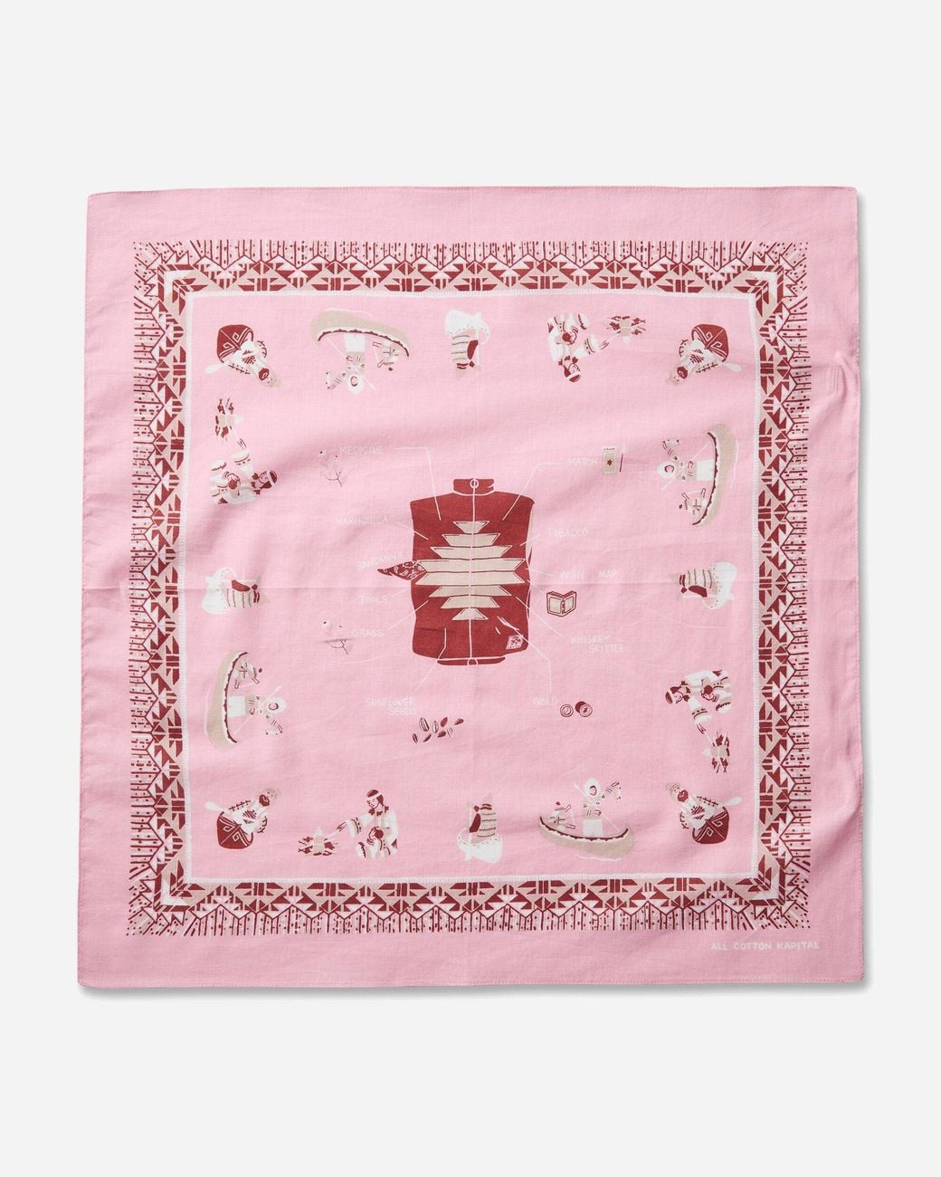 Kapital Pink Color Bandana (zepher Vest Life) for men