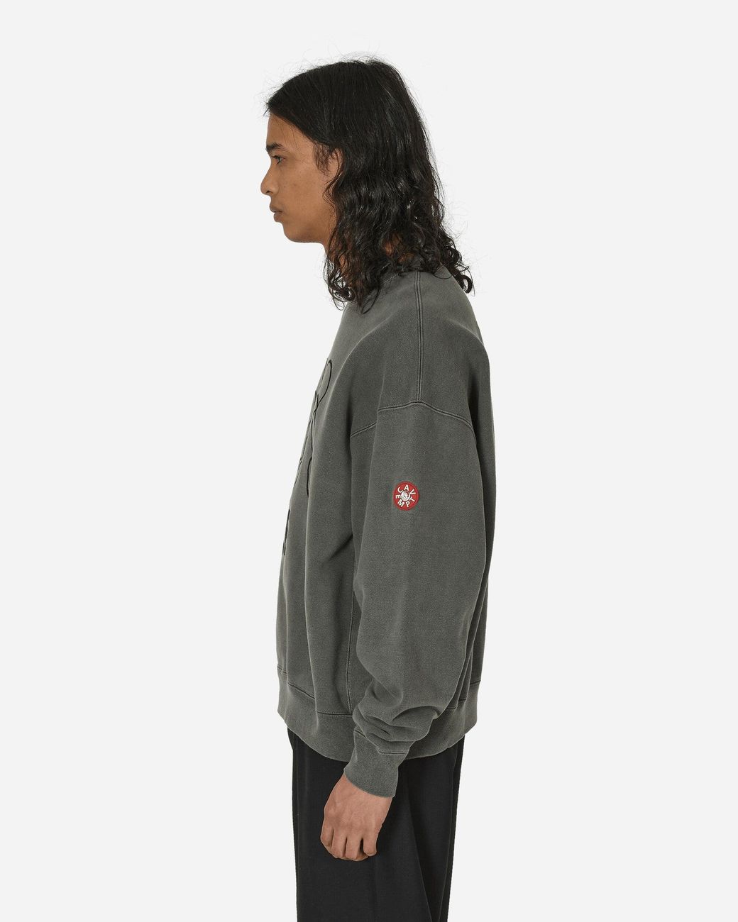 Cav Empt Overdye Wb Headsx4 C.E Crewneck Sweatshirt Charcoal in 