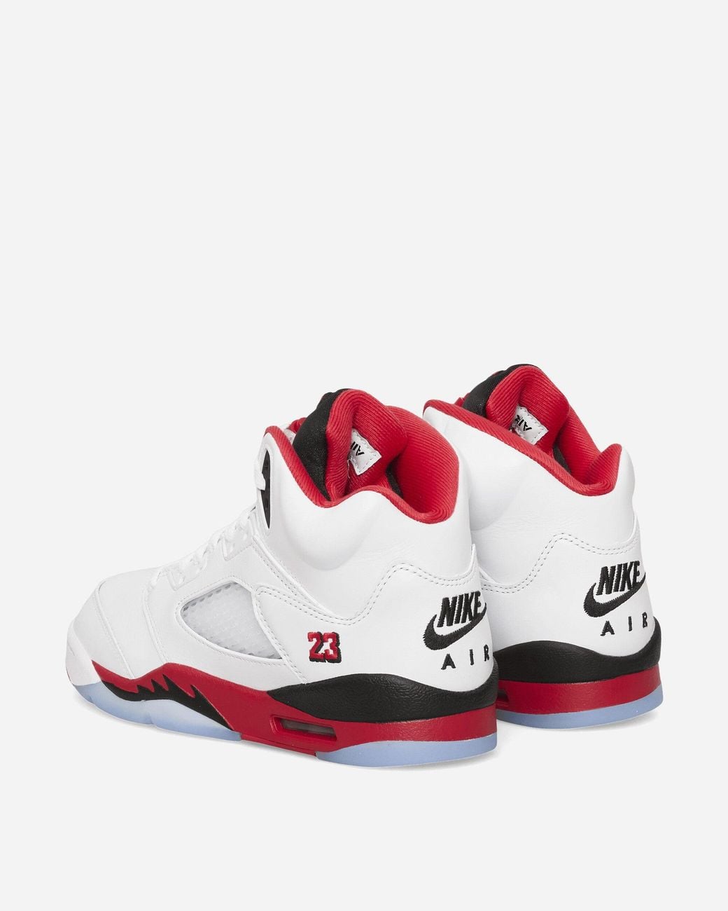 Nike White Air Jordan 5 (gs) Sneakers Fire Red Black Tongue for men