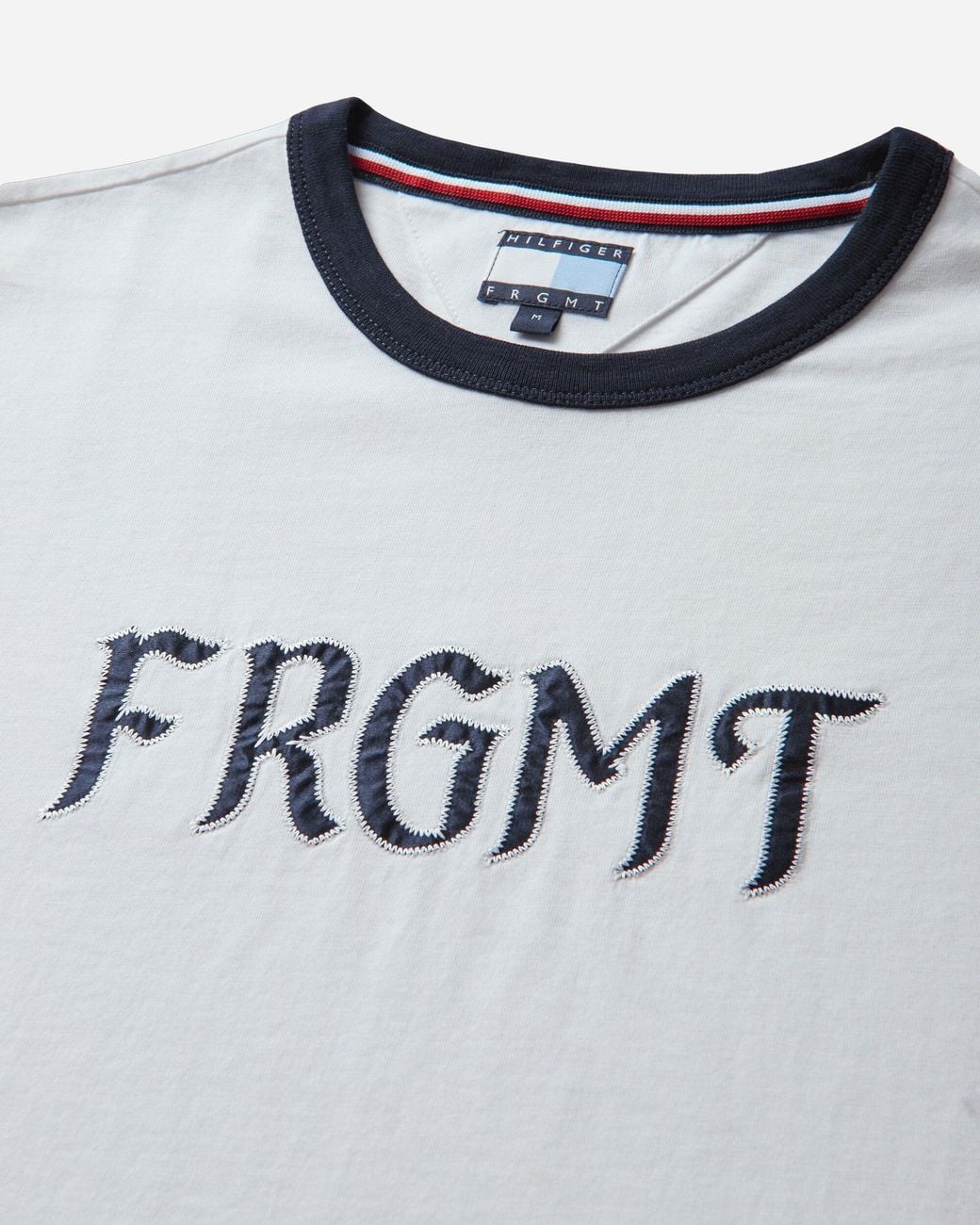 Tommy Hilfiger Gray Men S Frgmt Logo Ringer T-shirt Ecru for men