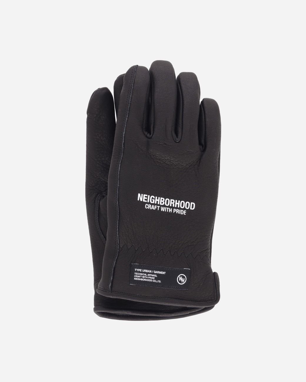 Neighborhood Black Leather Boa Gloves Neighborhood