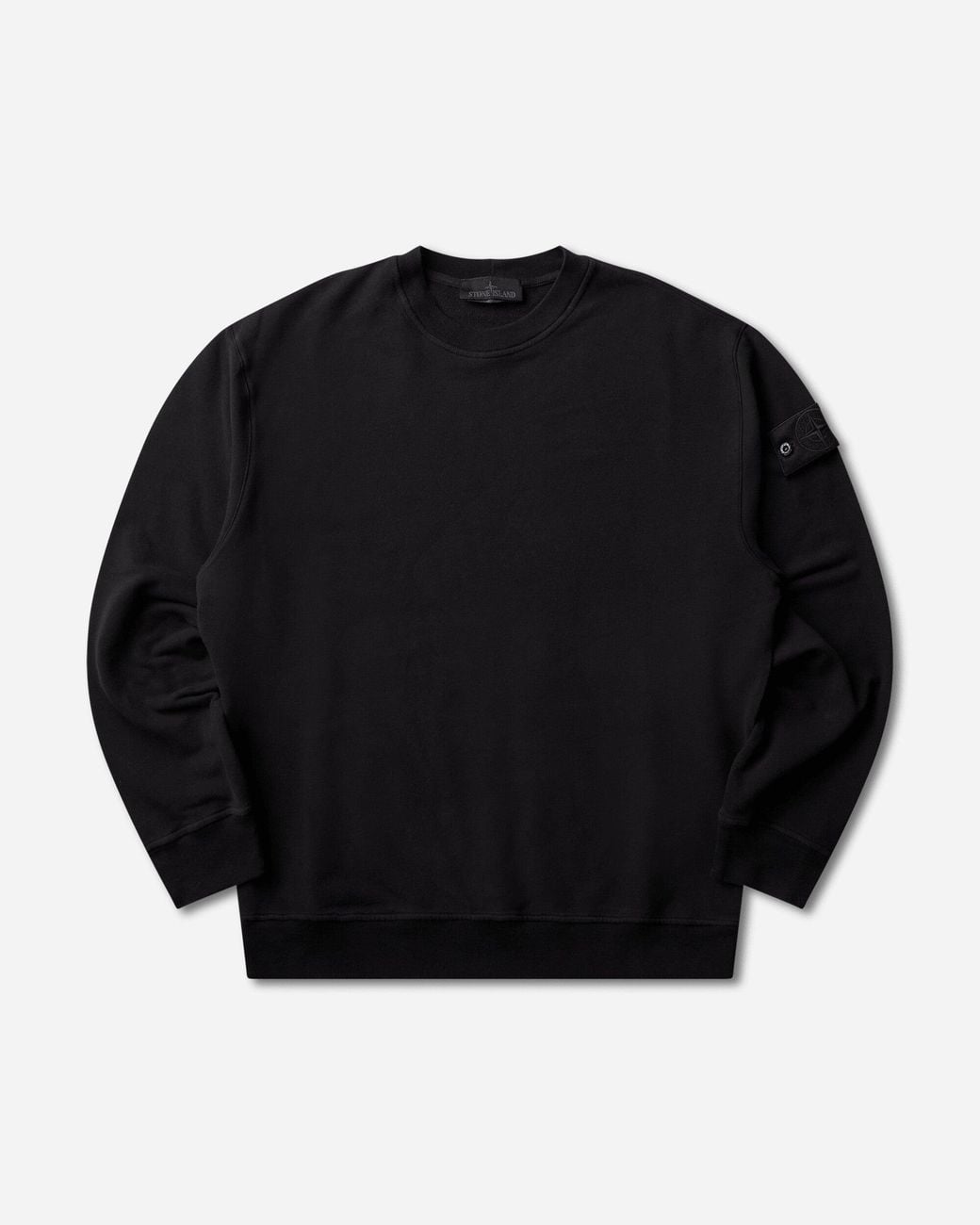 Stone Island Black Men S Ghost Stretch Cotton Fleece Crewneck Sweatshirt for men