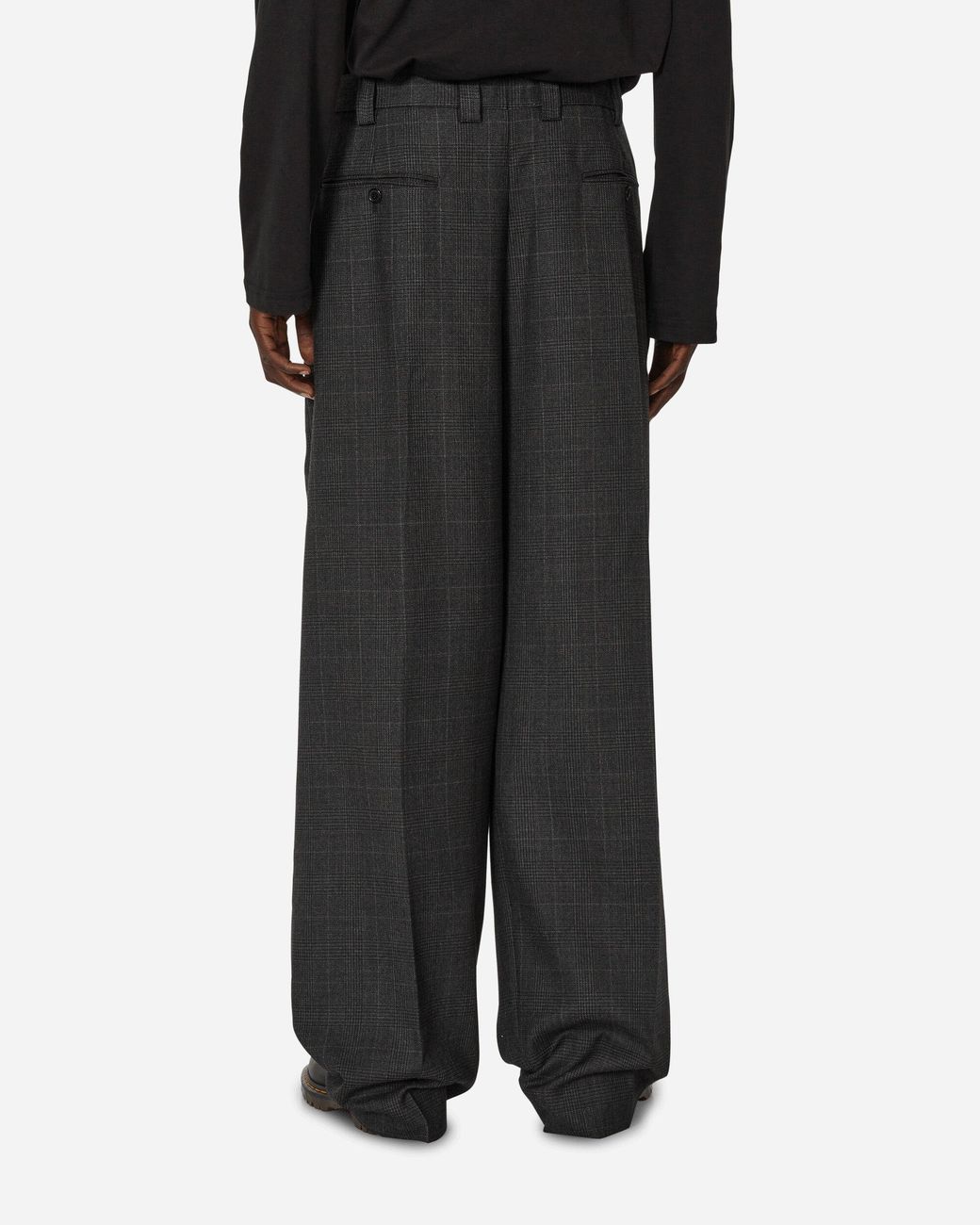 Acne Studios Tailored Wool Blend Wrap Trousers Grey in Black for Men