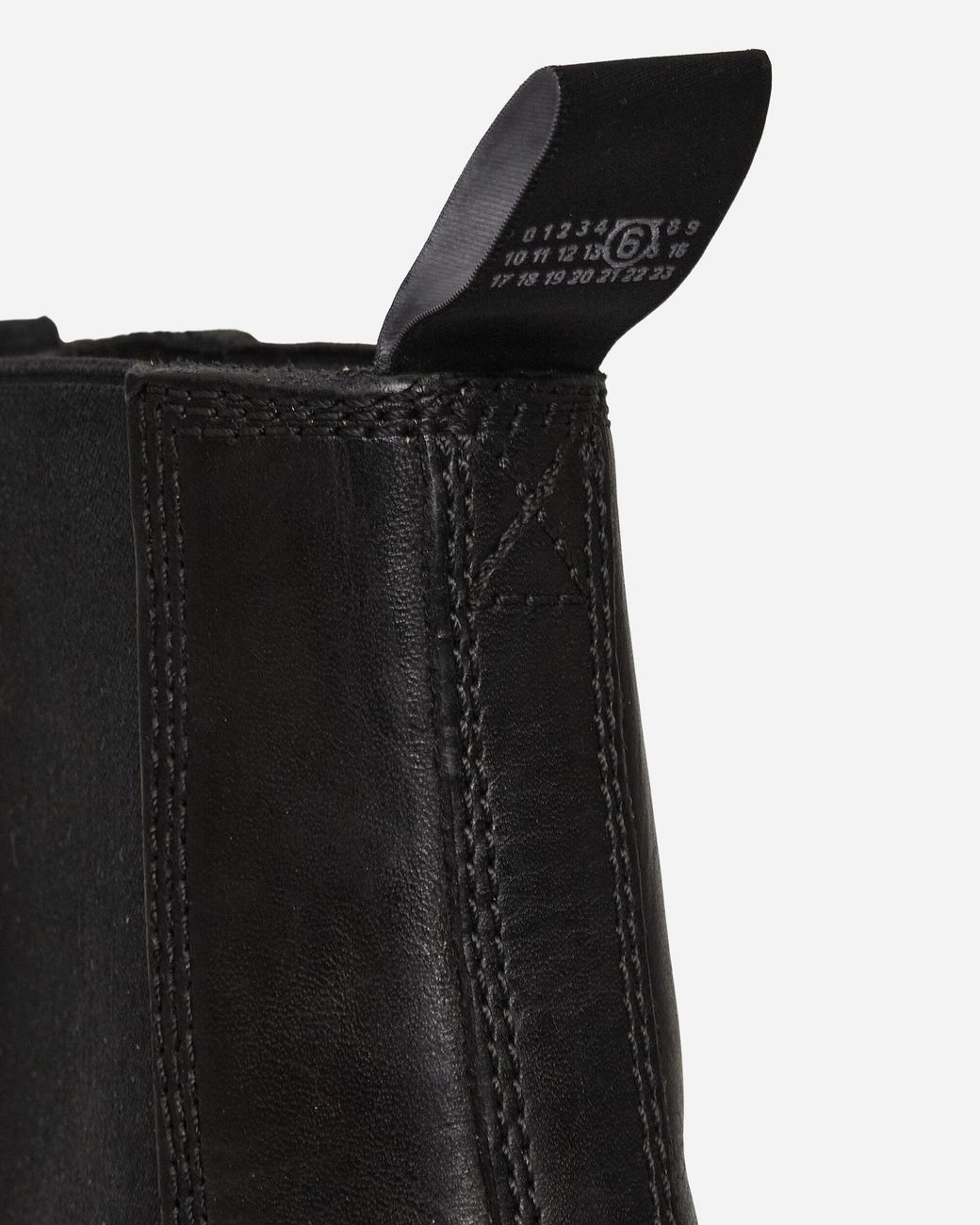 MM6 by Maison Margiela Black Leather Biker Chelsea Boots for men