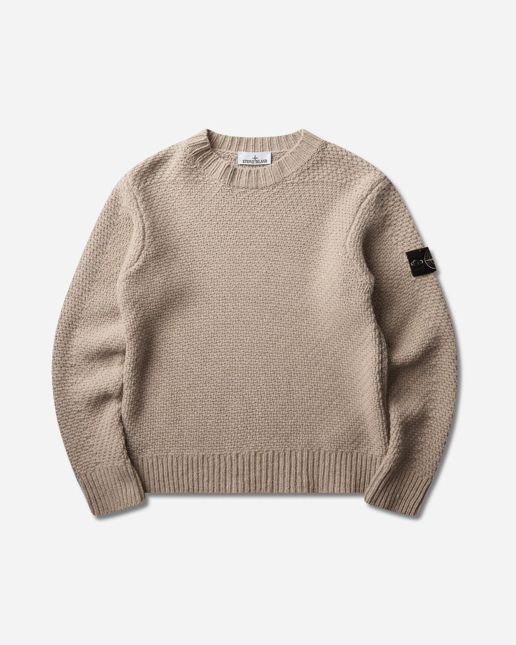 Stone Island Natural S Lambswool Crewneck Sweater Biscuit Melange for men