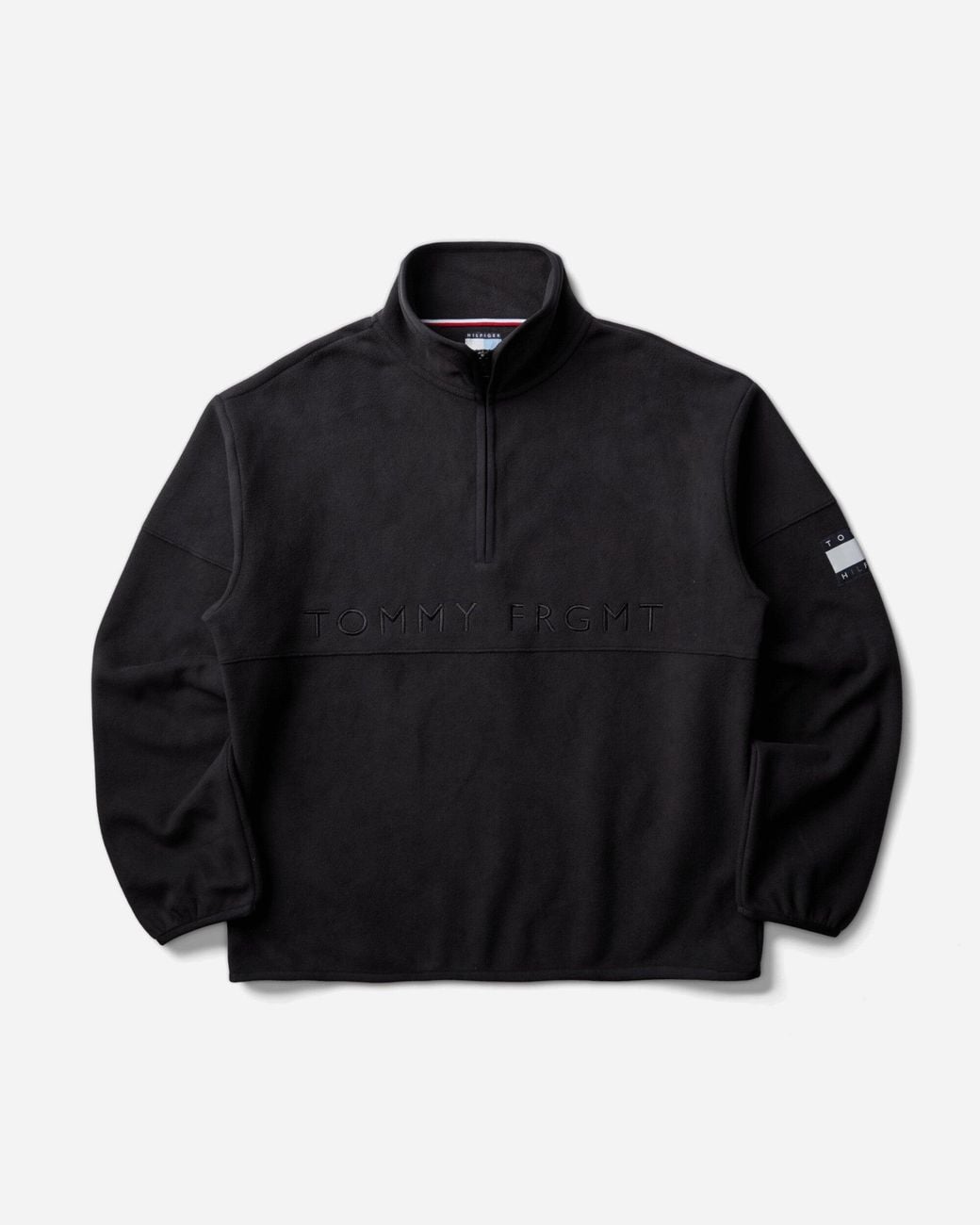 Tommy Hilfiger Black S Frgmt Half Zip Fleece Sweatshirt for men