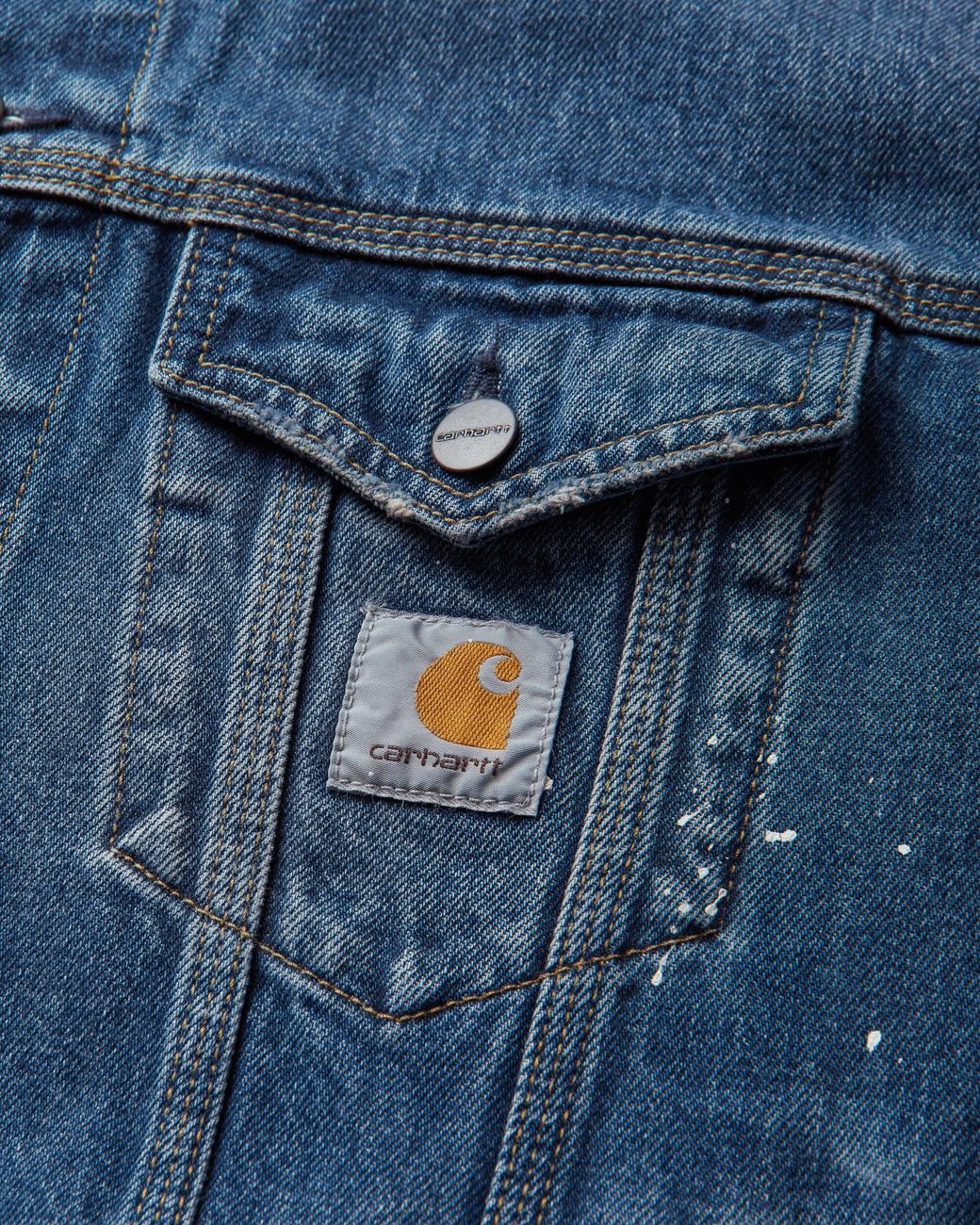 Carhartt Blue Helston Jacket (Destroy Wash) for men