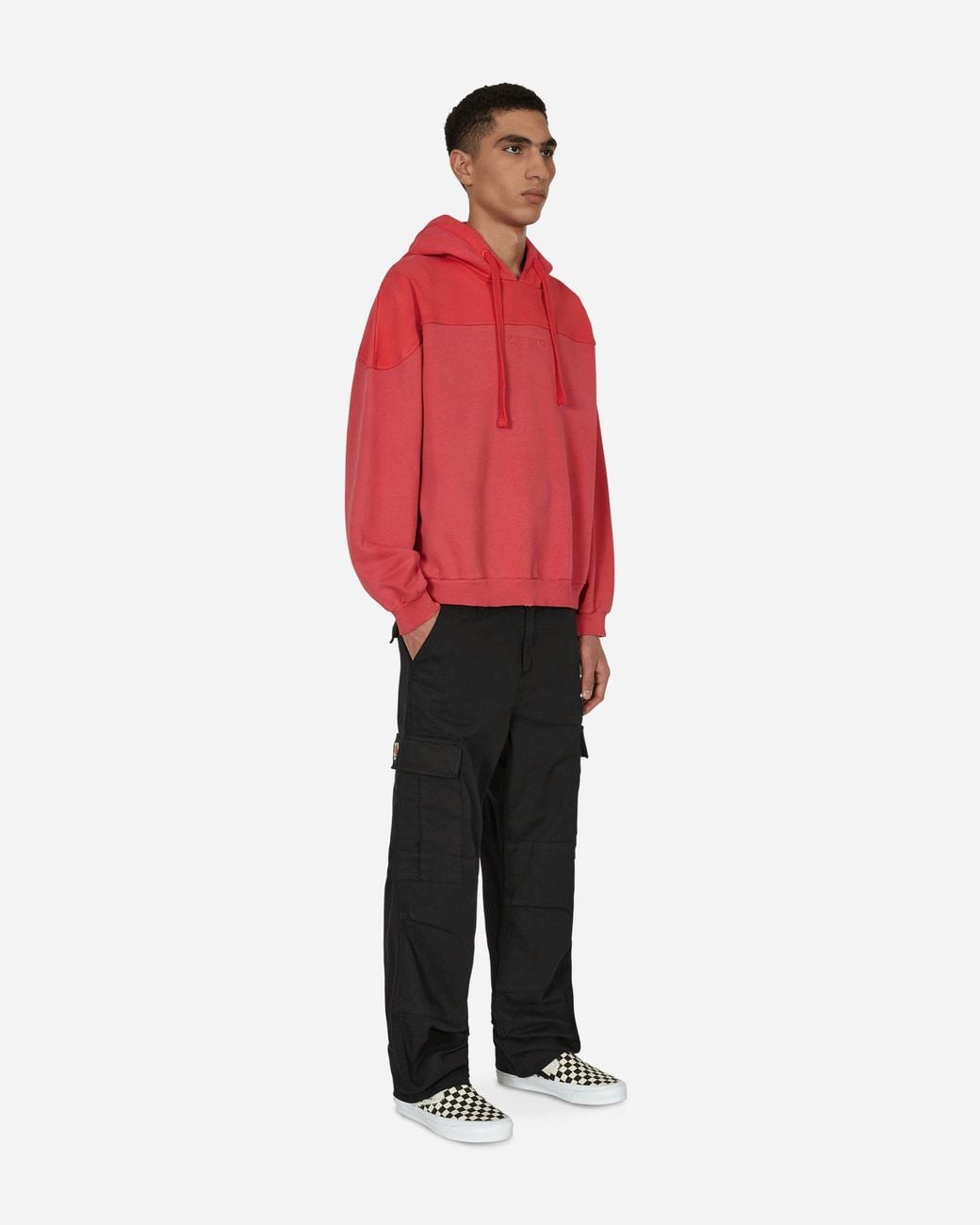 Guess Red Two Tone Hooded Sweatshirt for men