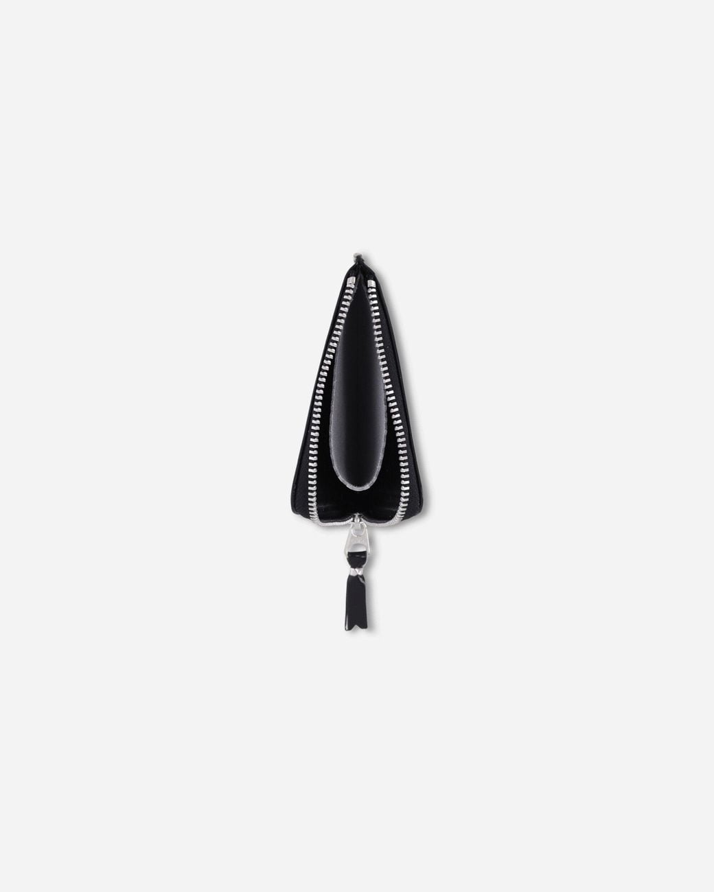 Comme des Garçons Mirror Inside Zip Around Wallet Black / Silver for men