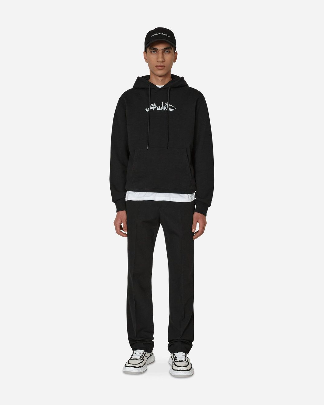 Off-White c/o Virgil Abloh Black Buckle Dry Wool Slim Pants for men
