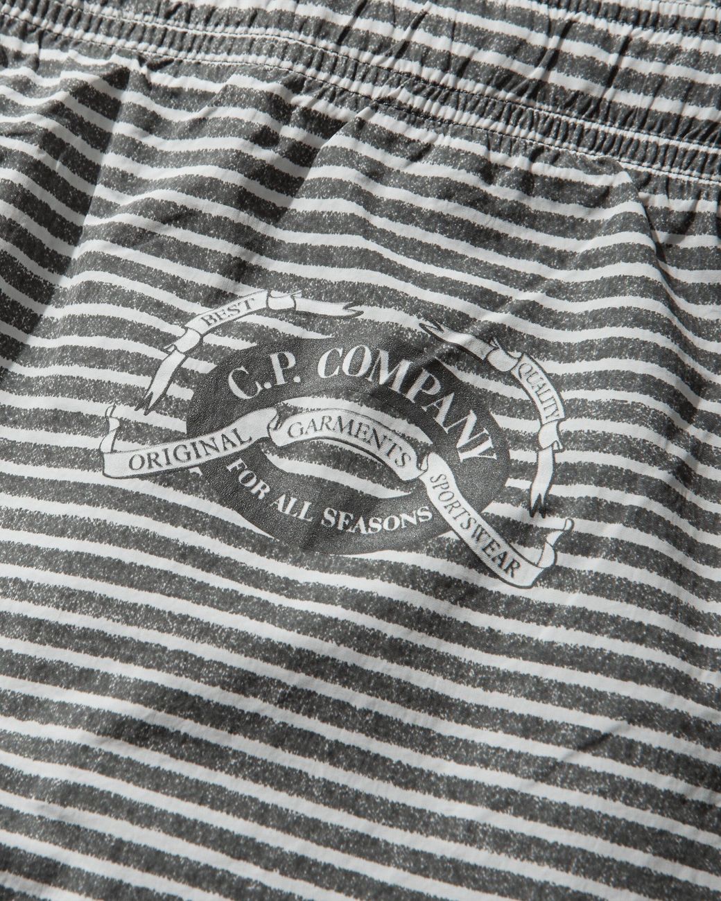C P Company Gray Men S Flatt Nylon Striped Swim Shorts Gunmetal for men