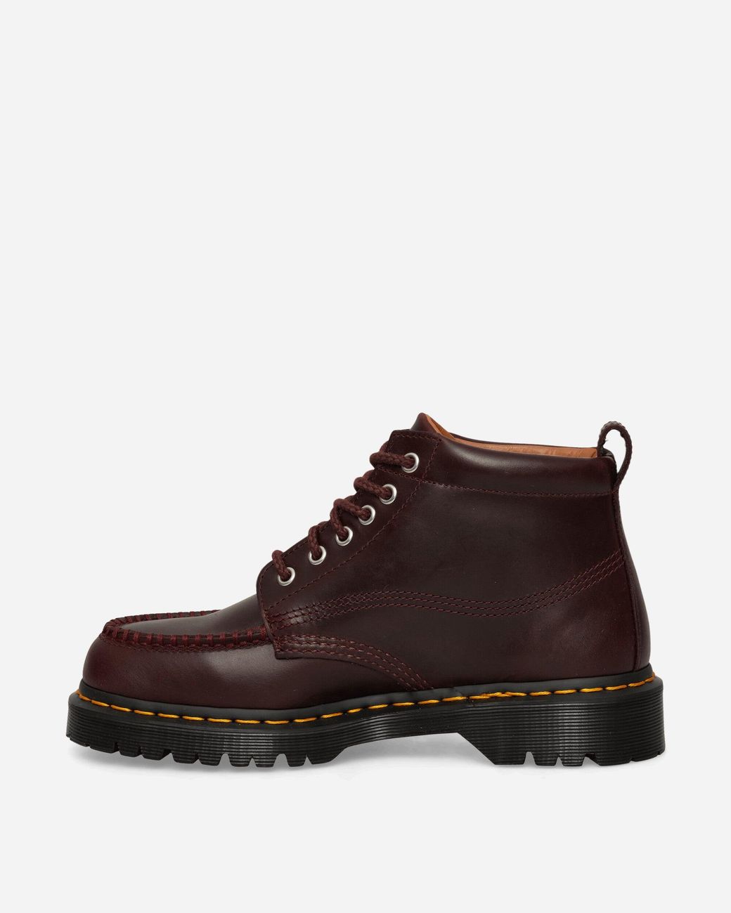 Dr. Martens Brown Lowell Chukka Moc Toe Leather Ankle Boots Spiced for men