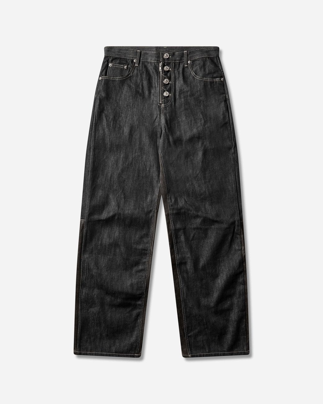 Protocol Index Men S Paneled Hybrid Denim Pants Indigo / Leather
