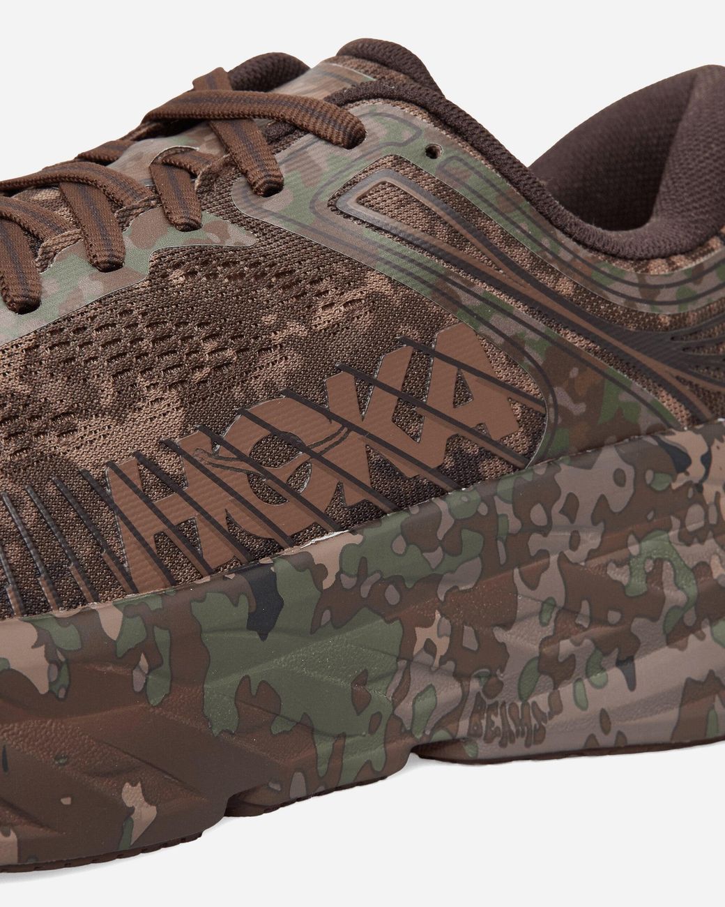 Hoka One One Brown Beams Bondi 7 Sneakers Chestnut / Black Bean for men