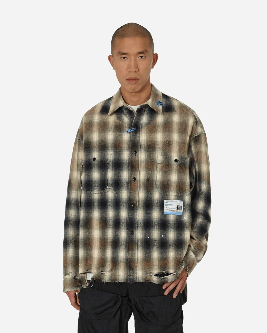 Maison Mihara Yasuhiro Vintage-like Check Shirt in Green for Men