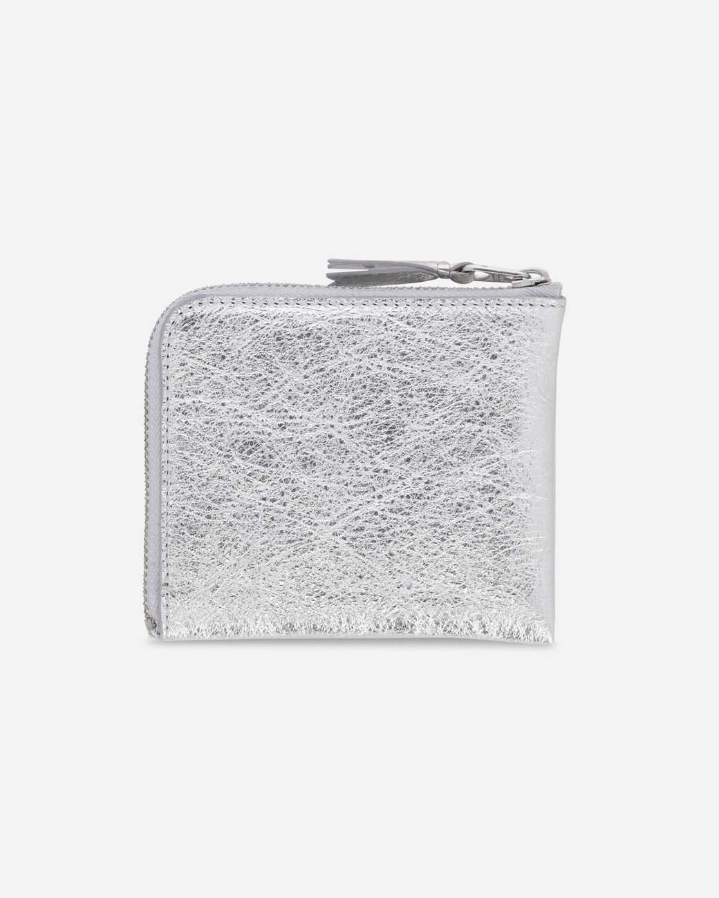 Comme des Garçons White Silver Line Zip Around Wallet Silver for men
