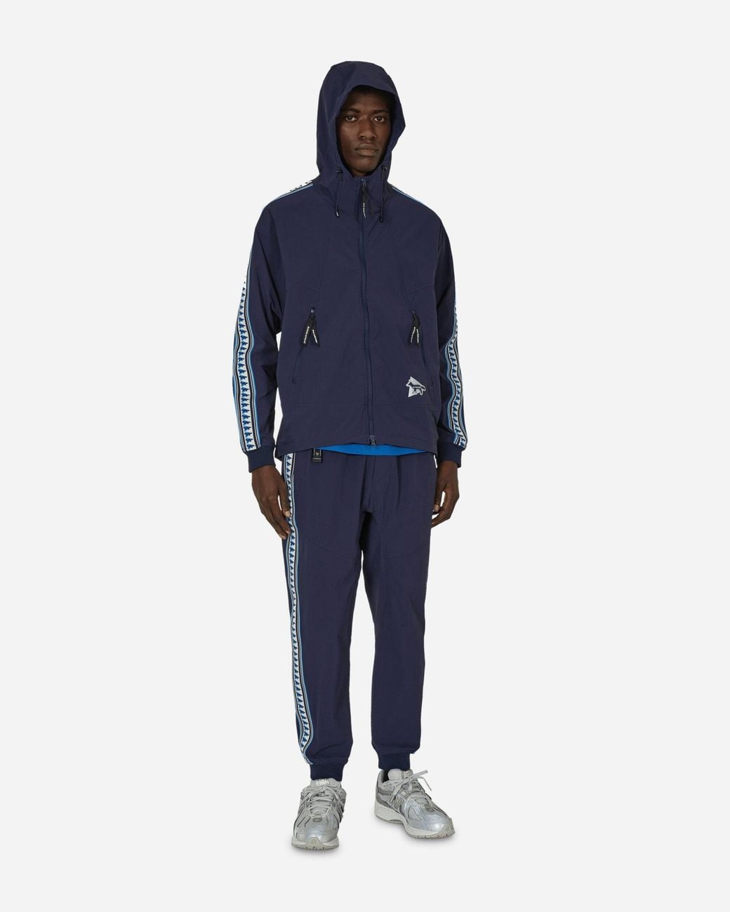 And Wander Blue Maison Kitsuné Trak Hoodie for men