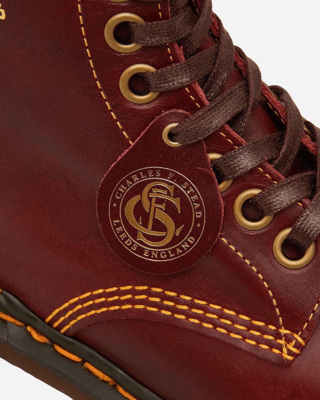 Dr. Martens Brown 1460 Cappers Classic Calf Leather Lace Up Boots Burgundy for men