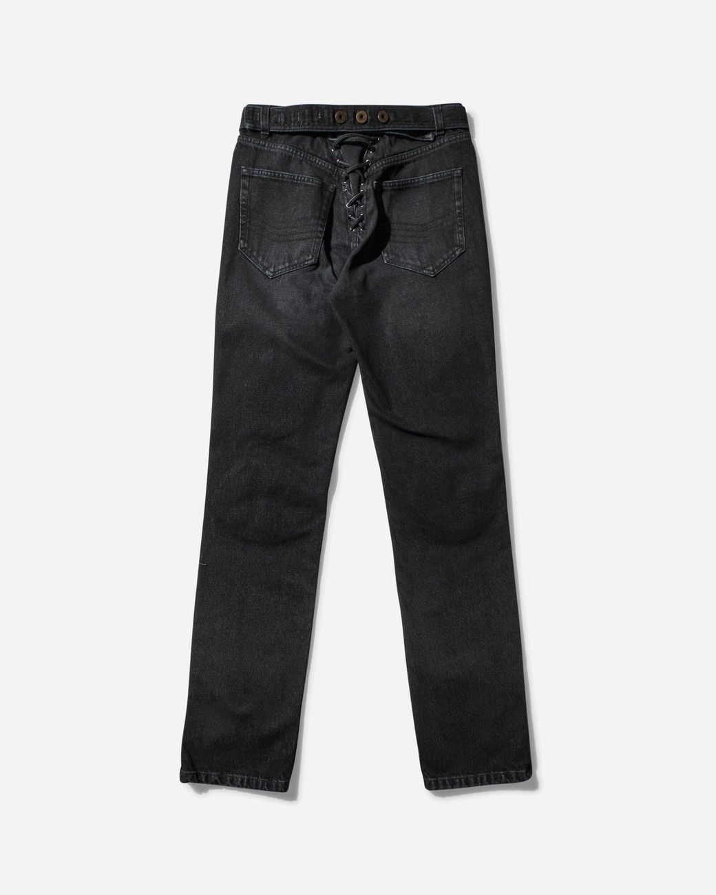 Jean Paul Gaultier Black S Lace-Up Denim Pants Vintage