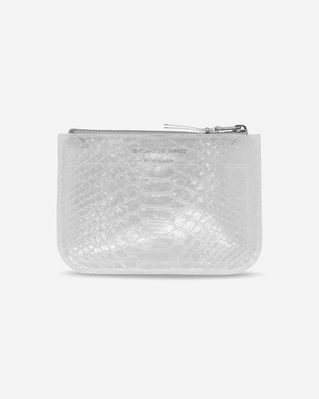 Comme des Garçons White Transparent Snake Zip Pouch Clear for men