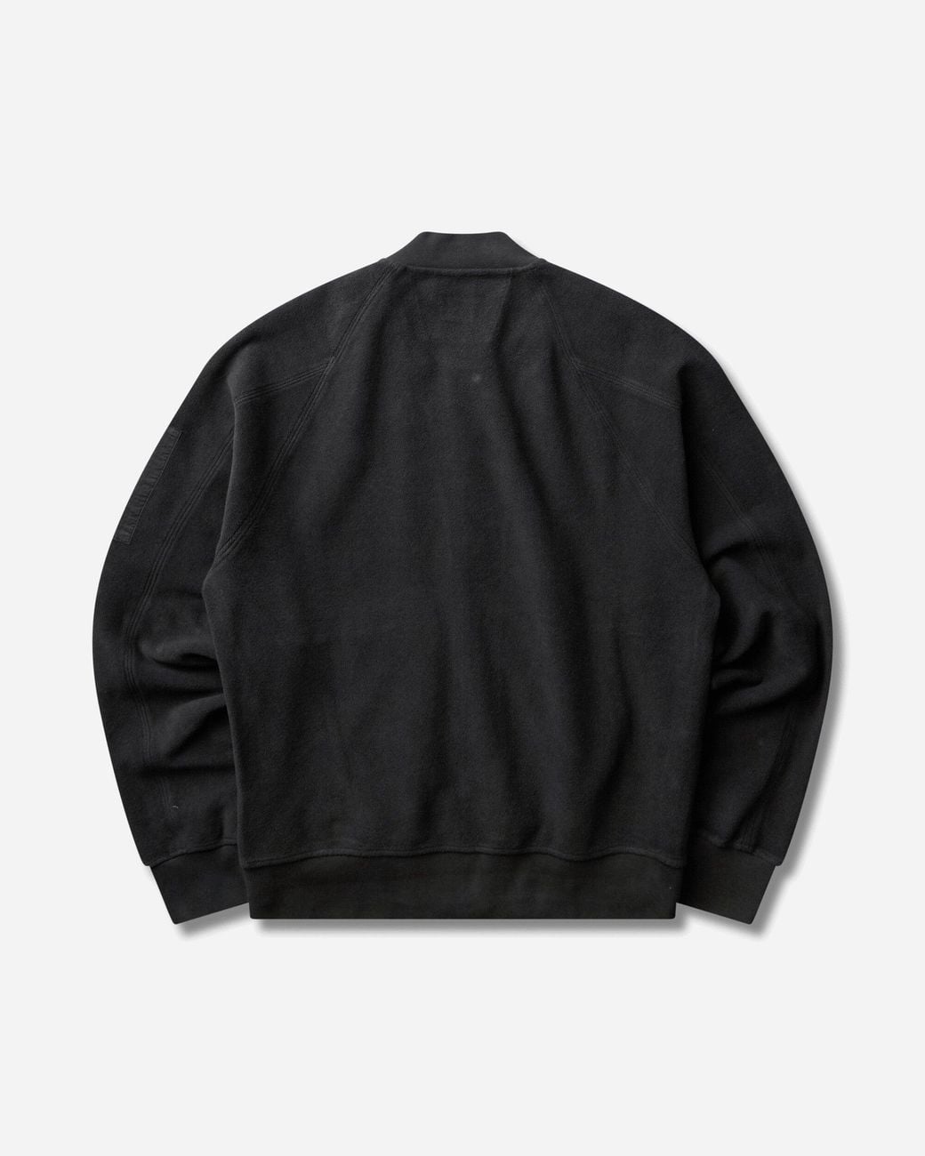 C P Company Black S Brushed Emerized Diagonal Fleece Button Sweatshirt Raven for men