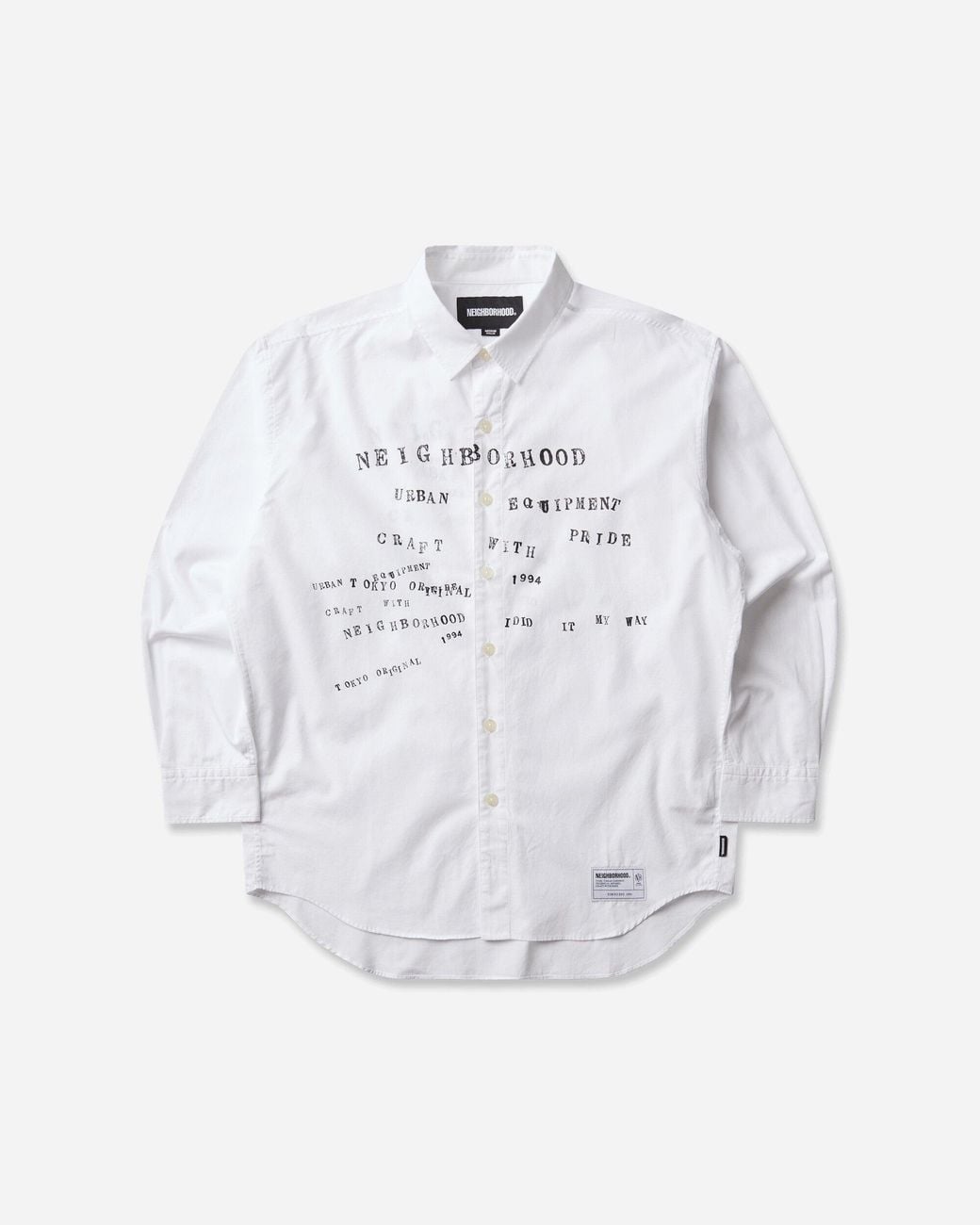 Neighborhood White S Typographic Longsleeve Shirt for men