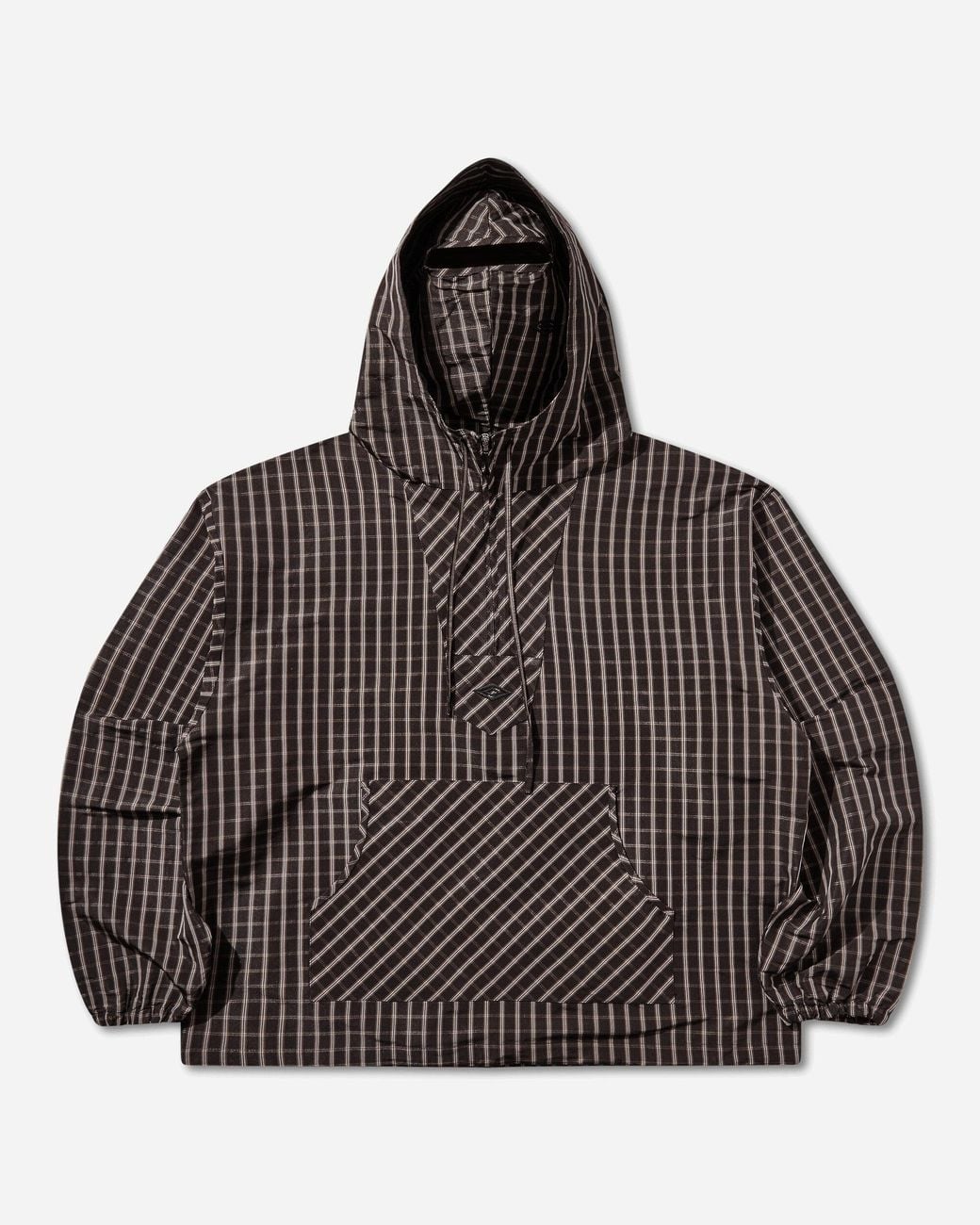 Umbro Brown Check Masked Anorak Burgundy for men