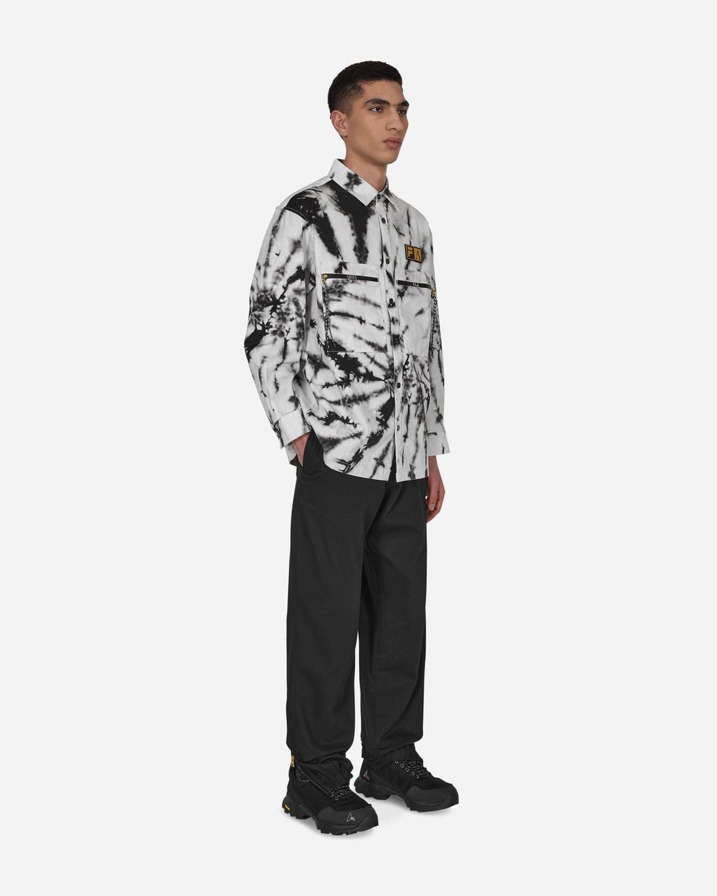 Aries Gray Fila Tie Dye Longsleeve Shirt for men