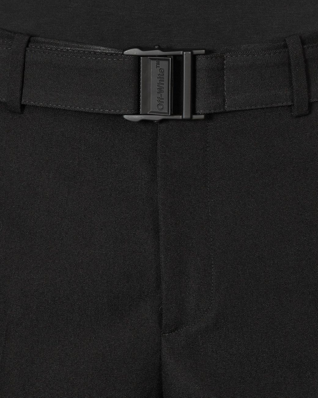 Off-White c/o Virgil Abloh Black Buckle Dry Wool Slim Pants for men