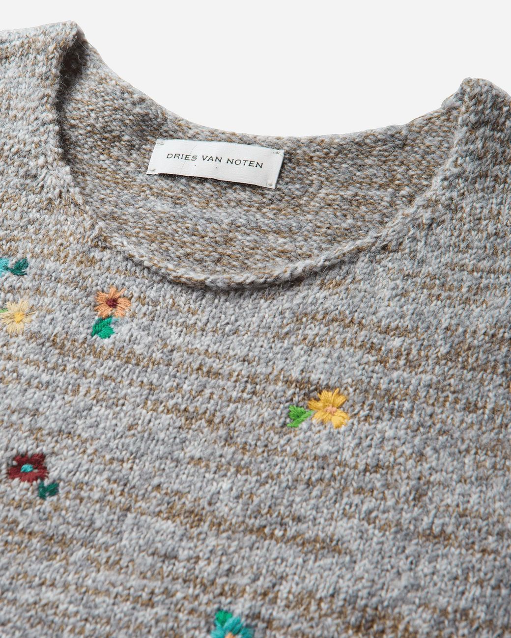 Dries Van Noten Gray S Embroidered Wool Sleeveless Sweater Light for men