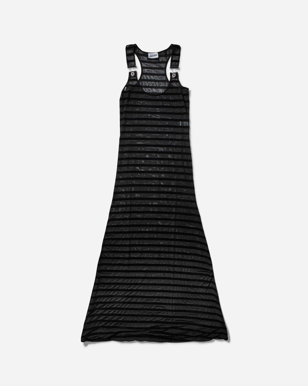Jean Paul Gaultier Black Flocked Maxi Dress