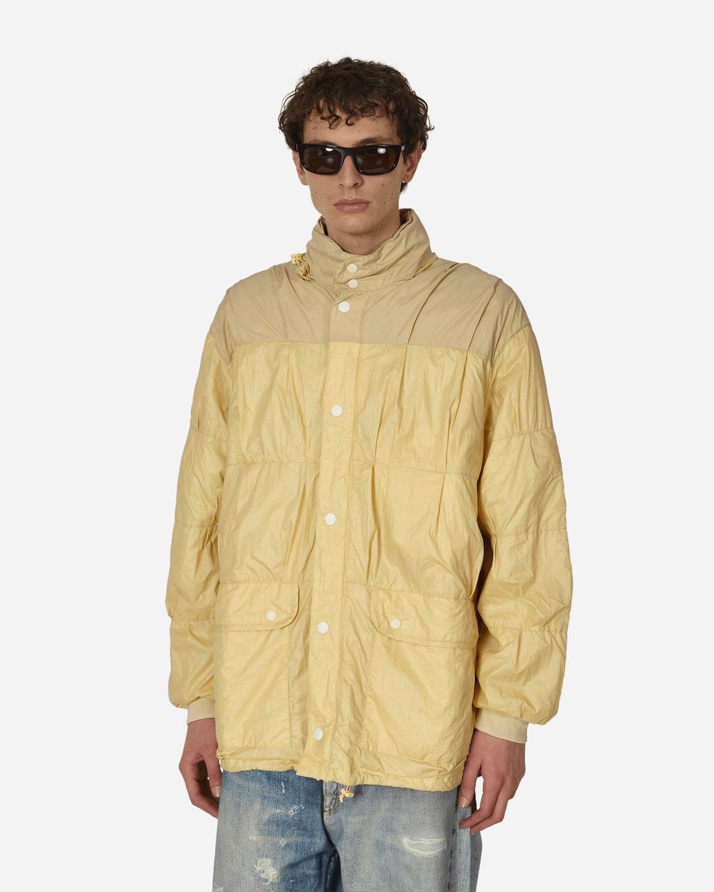 Our Legacy Rubberized Nylon Exhaust Puffa Jacket Cream in Natural
