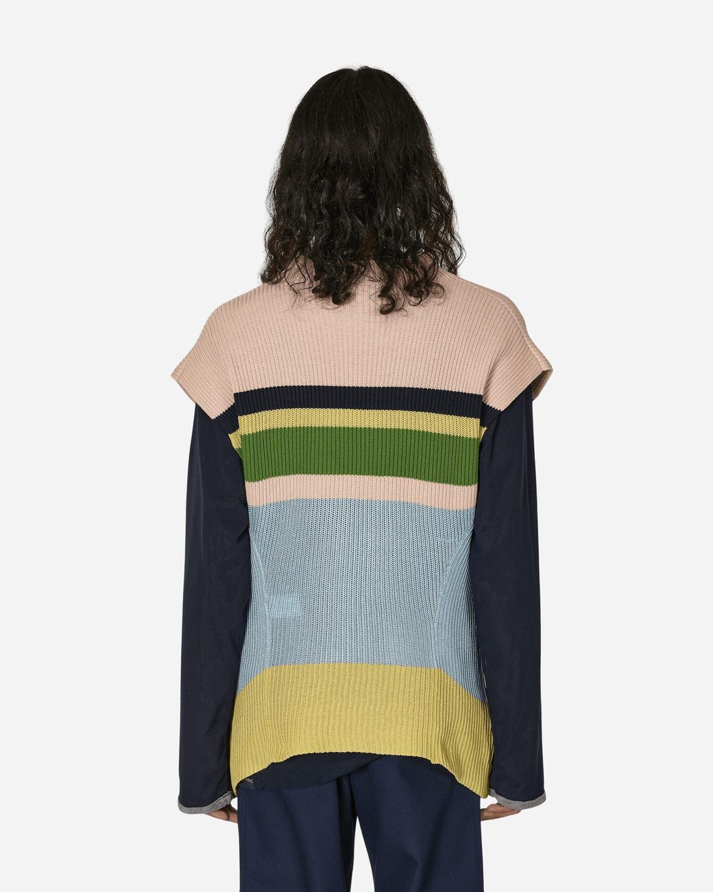 Kiko Kostadinov Blue Essick Stripe Short Sleeve Sweater Sky for men