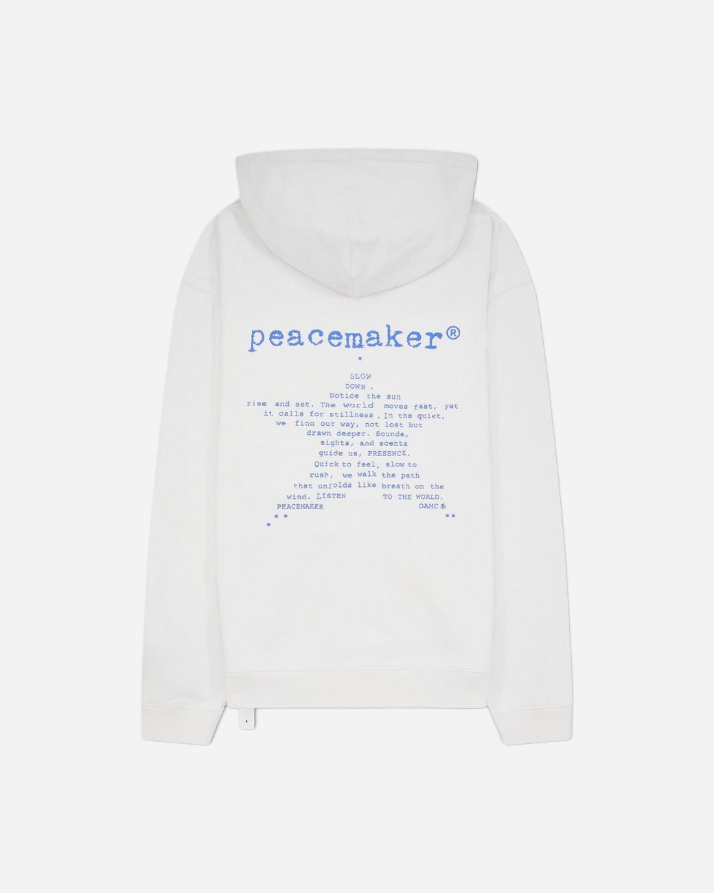Oamc Peacemaker White Men S Star Print Loose Fit Hoodie for men