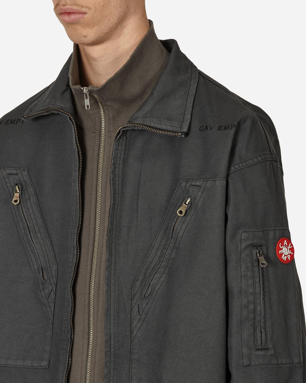 cav-empt-Grey-Overdye-Zip-Bdu-