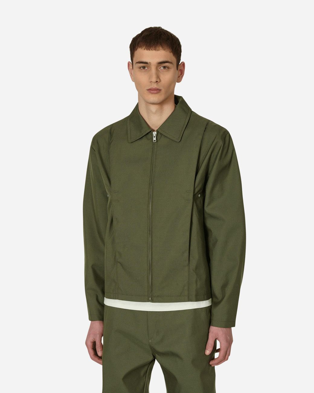 AFFXWRKS Green Pleat Bomber Jacket for men