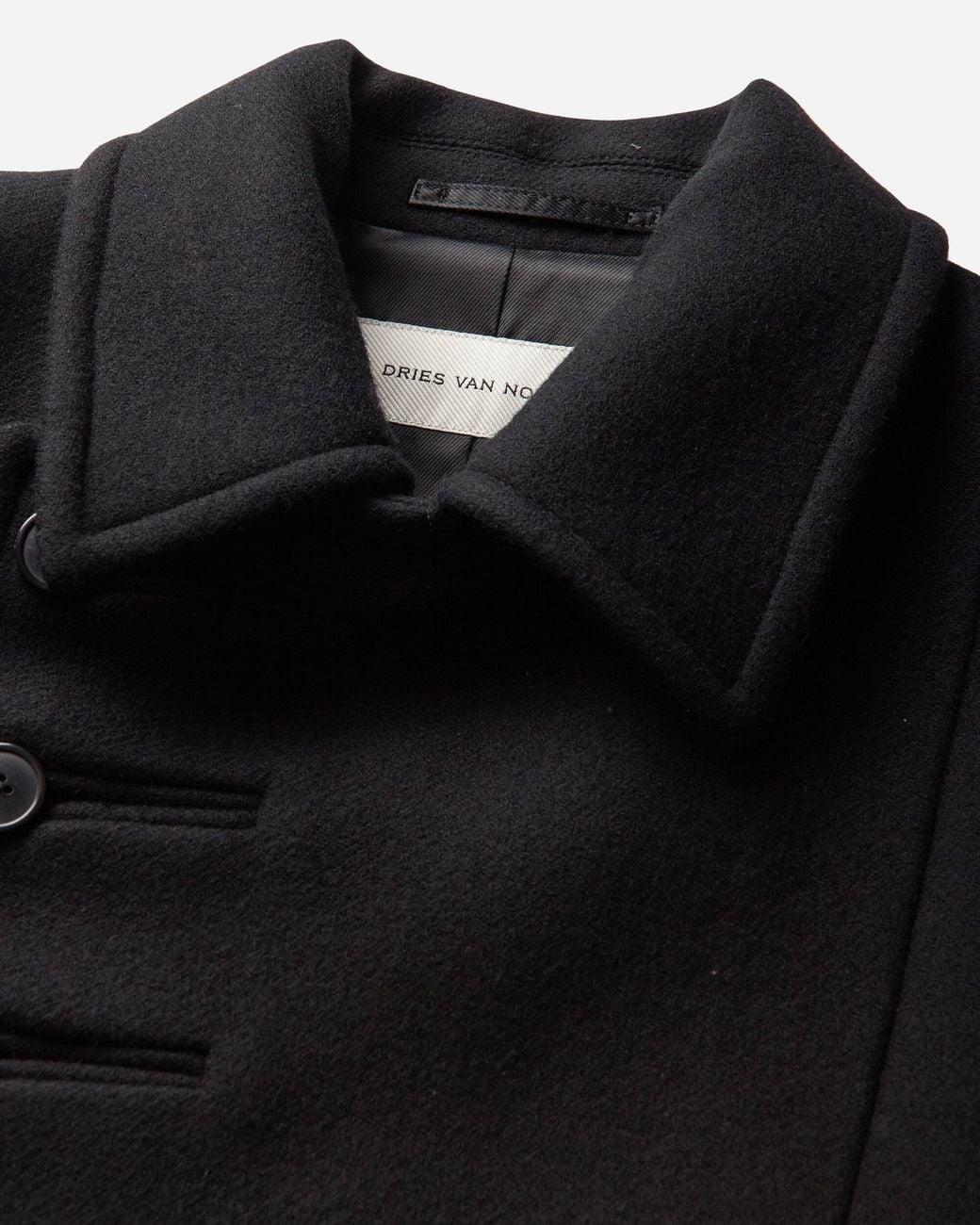 Dries Van Noten Black Men S Fitted Wool Coat for men