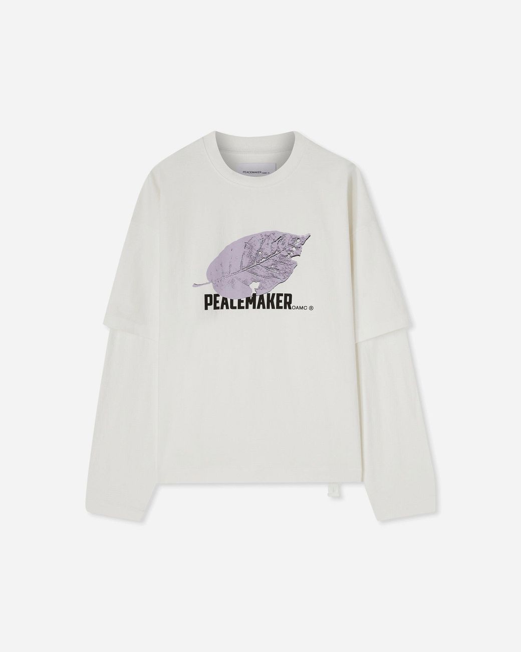 Oamc Peacemaker White Men S Leaf Double Layer Boxy T-shirt Snow for men