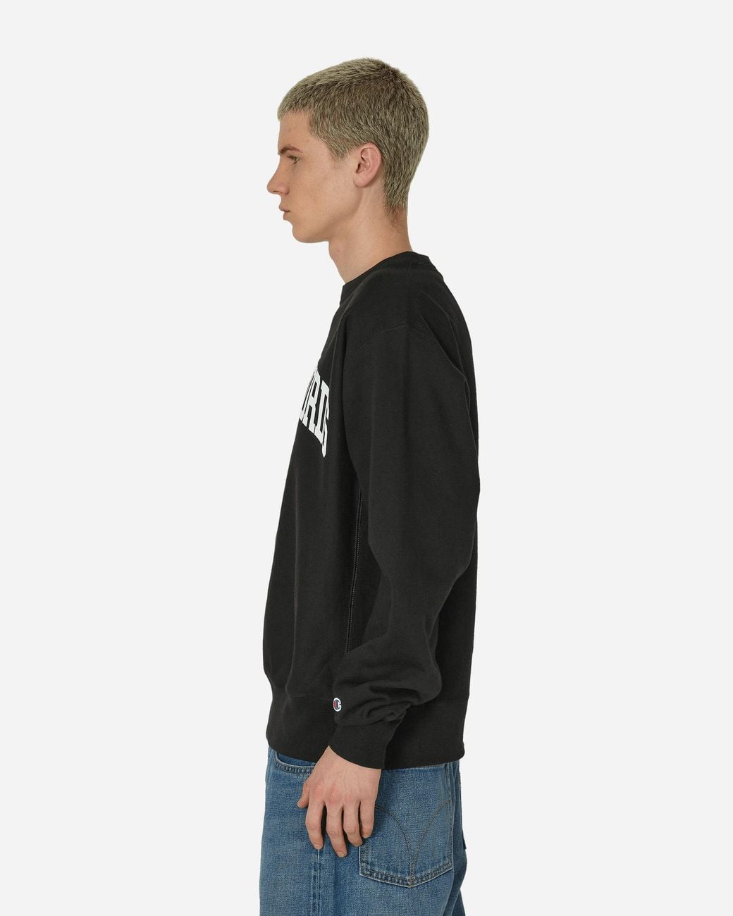 L.I.E.S. Records Black Varsity Crewneck Sweatshirt for men