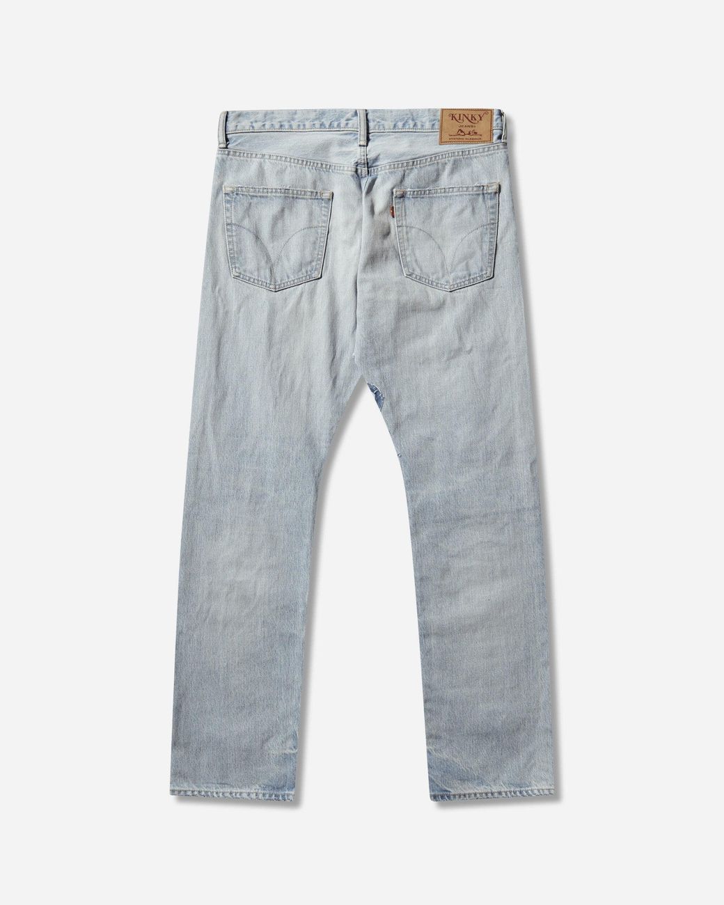 Hysteric Glamour Men S Dpc Processed Slim Straight Denim Pants Light Indigo Blue for men