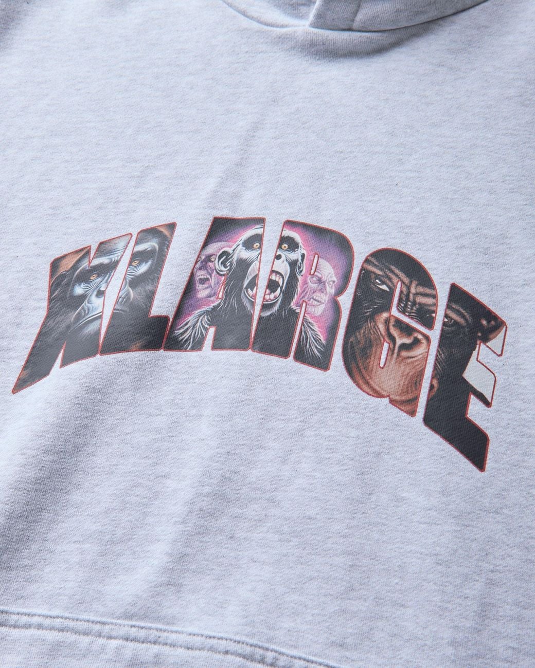 Xlarge White Scream Logo Hoodie Ash for men